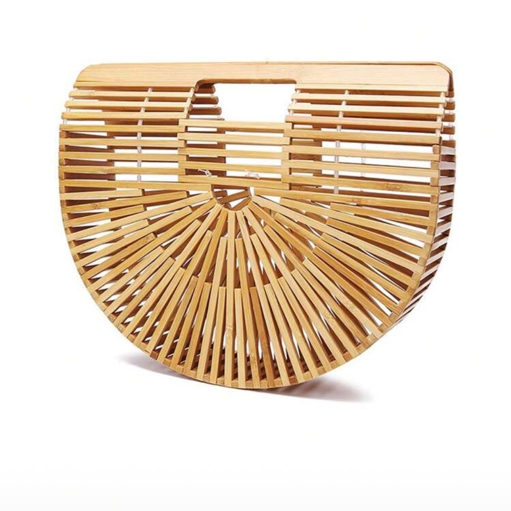 Natural Bamboo Half-Moon Bag